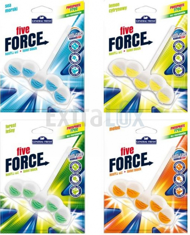 OSVEŽILEC ZA WC ŠKOLJKO GENERAL FRESH FIVE FORCE OBEŠANKA 50G