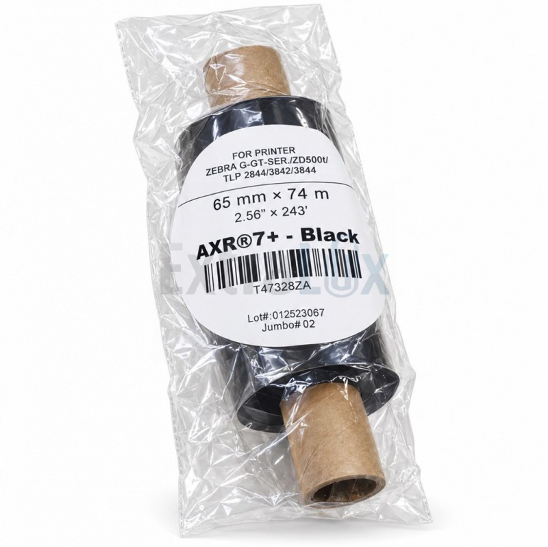 FOLIJA ZA TERMO TISKALNIK ZEBRA 64MMX74M VOSEK ZA TLP 4/3844 ZEB130 (INK OUT)