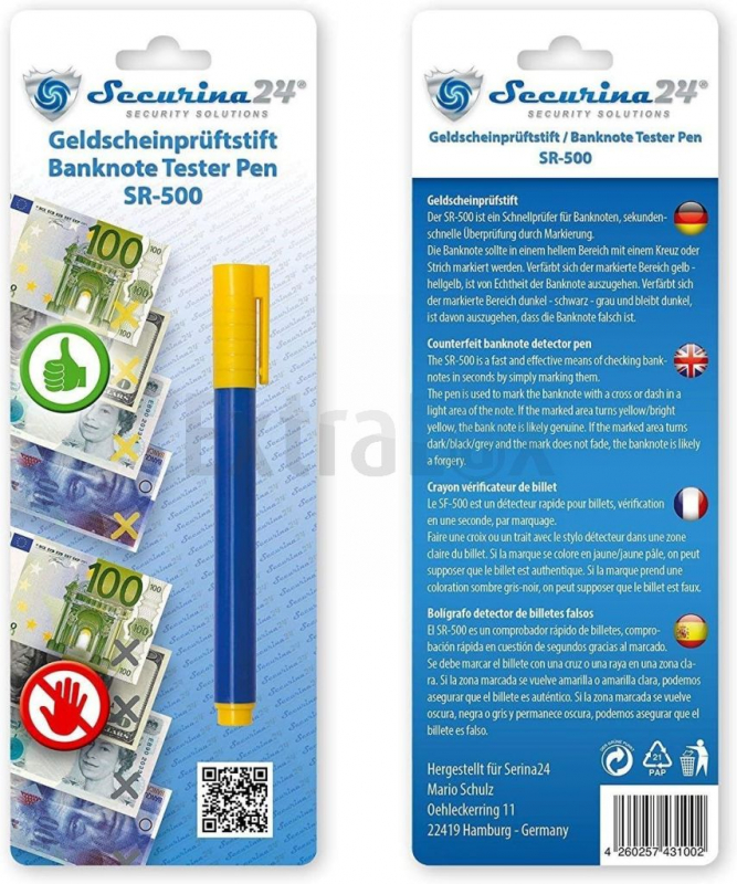PISALO DETEKTOR DP- 810B / SR500 SECURINA ZA PREVERJANJE EURO BANKOVCEV TESTER PEN, NAVADNO