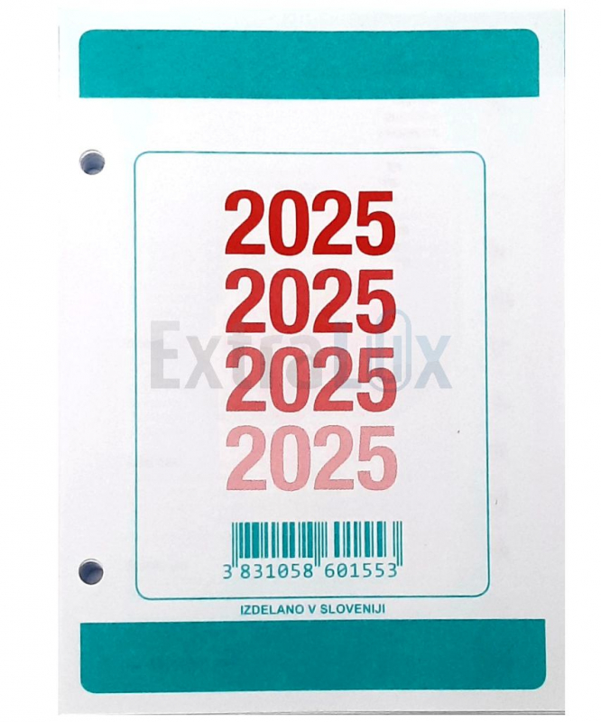 Vložek za namizni koledar velik pleksi  2026