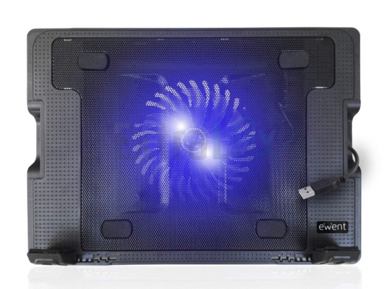 STOJALO HLADILNO ZA PRENOSNIK DO 17.3", TIH VENTILATOR, 2x USB, EWENT (EW1258)