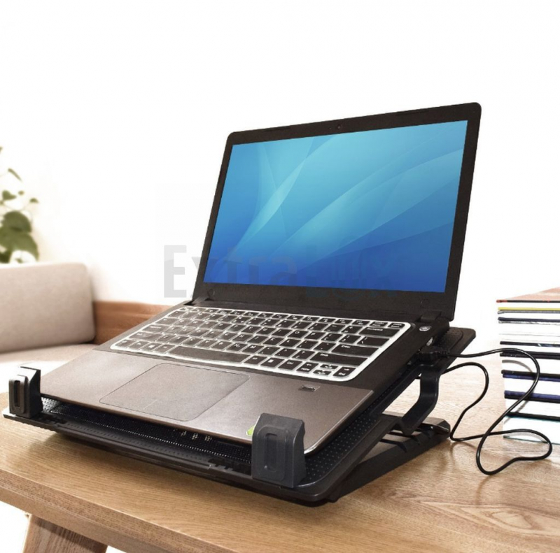 STOJALO HLADILNO ZA PRENOSNIK DO 17.3", TIH VENTILATOR, 2x USB, EWENT (EW1258)