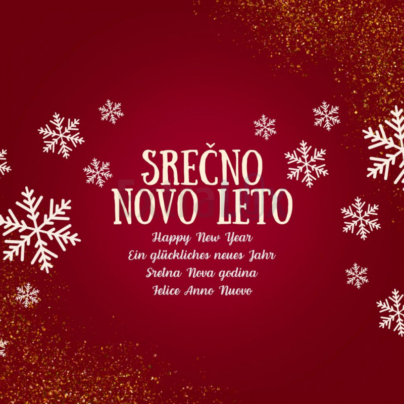 VOŠČILNICE NOVOLETNE KOCKA 150X150  1/10