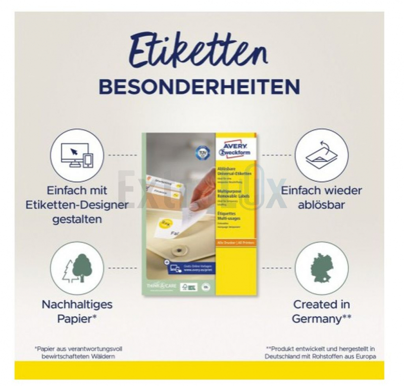 ETIKETE AVERY ZWECKFORM L4744REV-25 96X50,8 MM ODSTRANLJIVE 1/25