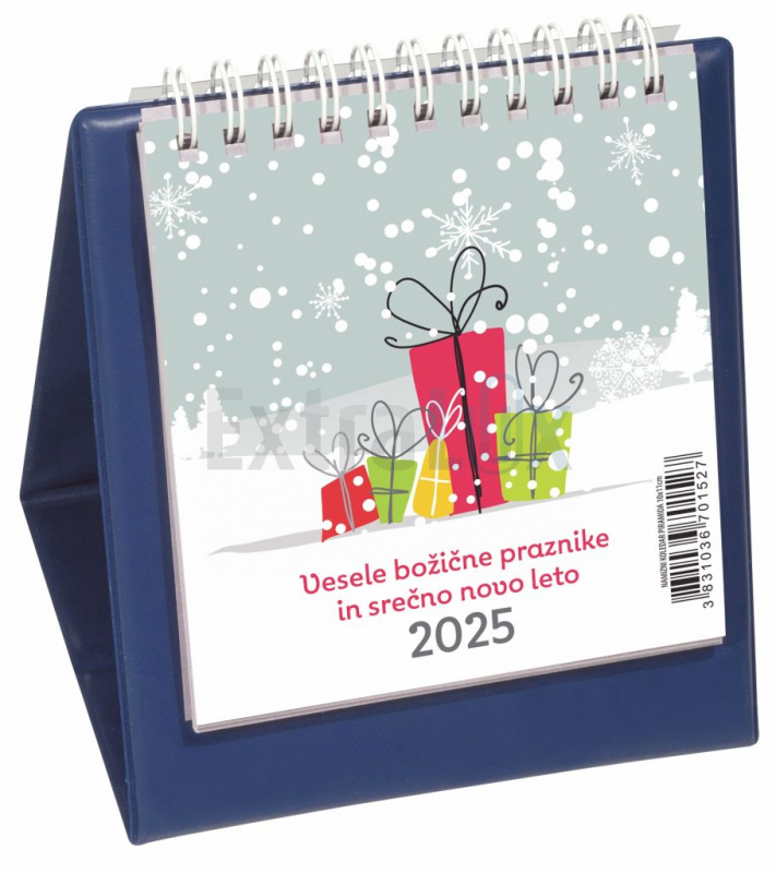 Namizni pokončni koledar Piramida s PVC steno 2026