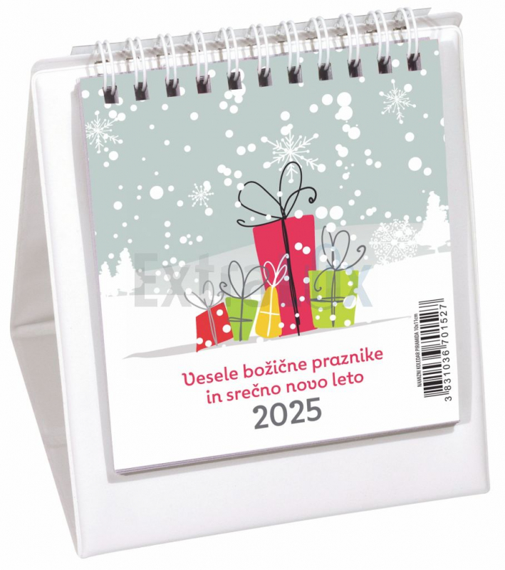 Namizni pokončni koledar Piramida s PVC steno 2026
