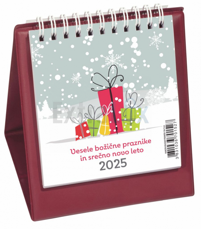 Namizni pokončni koledar Piramida s PVC steno 2026