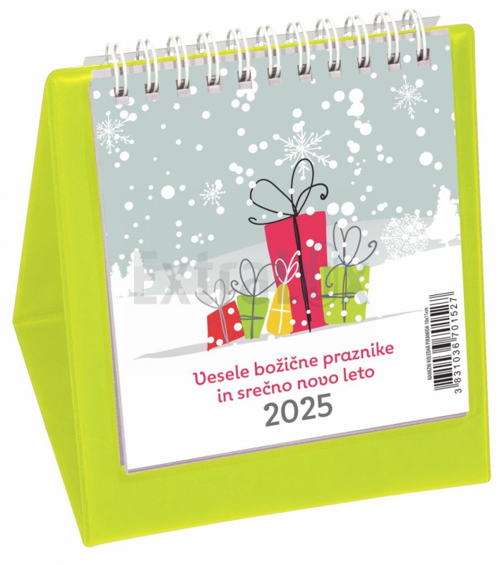 Namizni pokončni koledar Piramida s PVC steno 2026