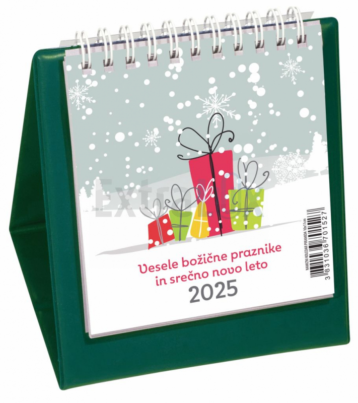 Namizni pokončni koledar Piramida s PVC steno 2026