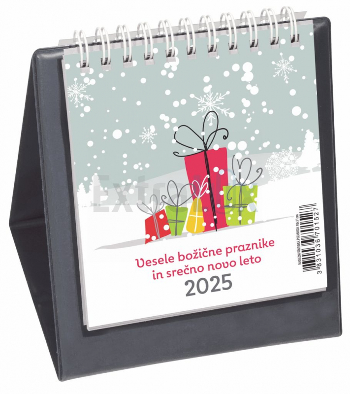 Namizni pokončni koledar Piramida s PVC steno 2026