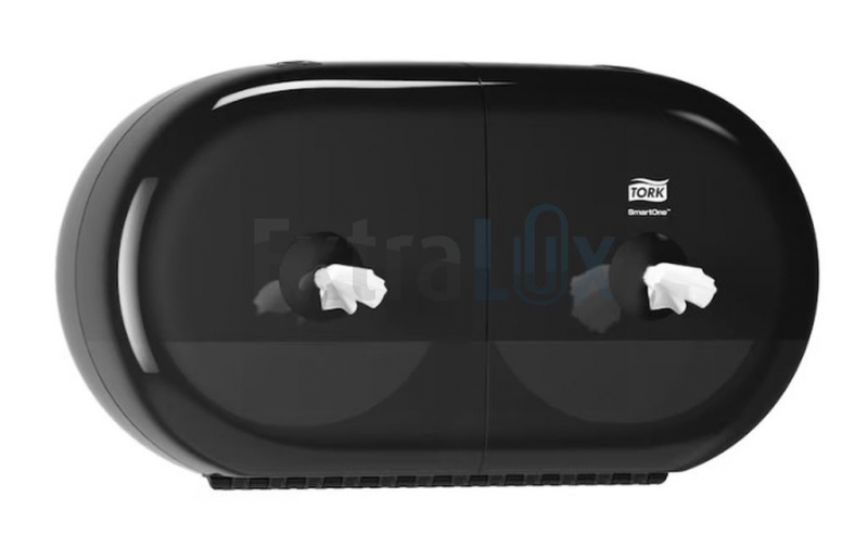 PODAJALNIK TOALETNEGA PAPIRJA SMARTONE DVOJNI TORK 682008 T9 MINI ČRN