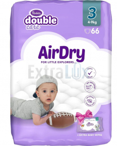 OTROŠKE PLENICE VIOLETA AIR DRY MIDI - 3 JUMBO  4-9KG + VLAŽILNI ROBČKI 1/66