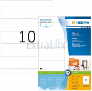 ETIKETE HERMA 4281 105x50,8 BELE 1/100 SUPERPRINT PREMIUM