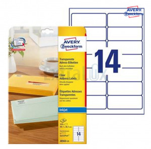 ETIKETE AVERY ZWECKFORM J8563-25 99,1X38 PROZORNE INKJET 1/25