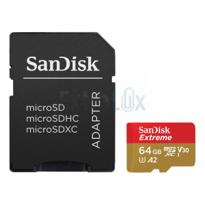 KARTICA SPOMIN. SANDISK EXTREME MICRO SDXC64GB 200MB/s, 80MB/sA2, C10 V30 UHS-I U3 + ADAPT.