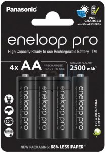BATERIJA PANASONIC POLNILNA ENELOOP PRO AA NIMH-2500mAh 1,2V 1/4