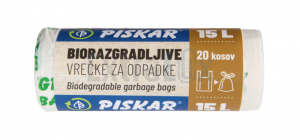 VREČKE ZA SMETI 420x500 15L/20 BIORAZGRADLJIVE Z ROČAJI 1/20