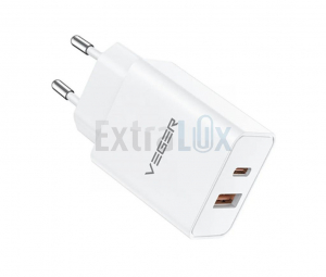 POLNILEC USB-A/USB-C VEGER QC3.0/PD3.0, BEL (VLS302U)