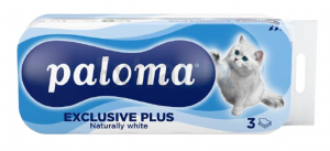 TOALETNI PAPIR TROSLOJNI ROLICA PALOMA EXCLUSIVE PLUS BEL 150L 1/10