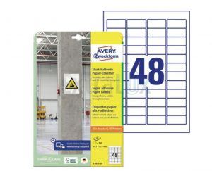 ETIKETE AVERY ZWECKFORM L7873-20 45,7X21,2 SUPER MOČNO LEPILO 1/20