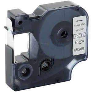 TRAK DYMO D1-45022 12MMX7M ČRNA NA SREBRNEM KOMPATIBILEN