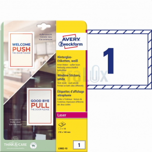 ETIKETE AVERY ZWECKFORM L9002-10 210X148 ZA OKNA/STEKLO/VRATA 10 ETIKET