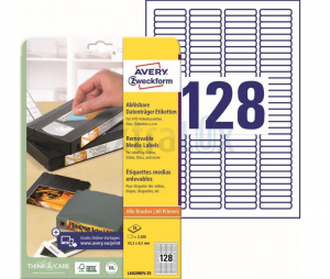 ETIKETE AVERY ZWECKFORM L6020REV 43,2X8,5 ODSTRANLJIVE 1/25