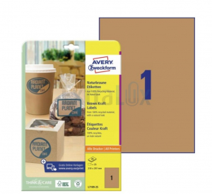 ETIKETE AVERY ZWECKFORM L7109-25 210X297 NARAVNO RJAVE 1/25