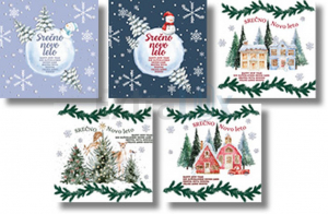 VOŠČILNICE NOVOLETNE KOCKA 150X150 KOMP 2 10/1