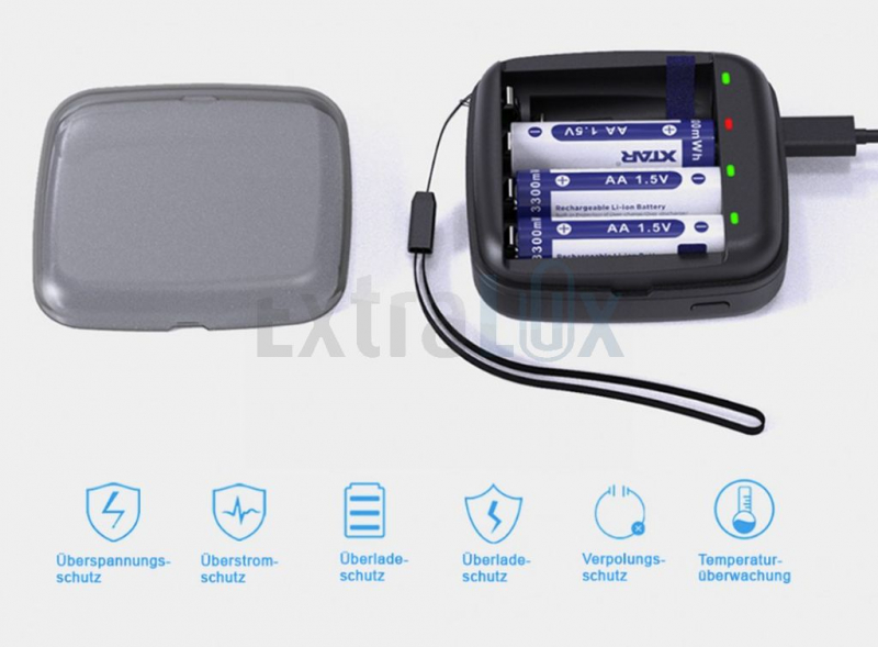 POLNILEC XTAR BC4 ZA 1.5V Li-Ion / 1.2V NiMh ZA 4X AA IN AAA