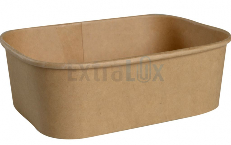 SKODELA PAPIRNATA PRAVOKOTNA, 750ML, KRAFT,17X12X5,5CM, 50/1