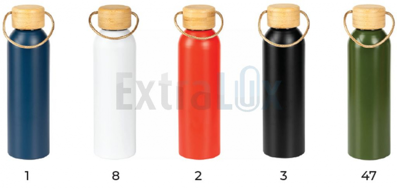 STEKLENICA Z BAMBUSOVIM POKROVOM IZ RECIKLIRANEGA ALUMINIJA