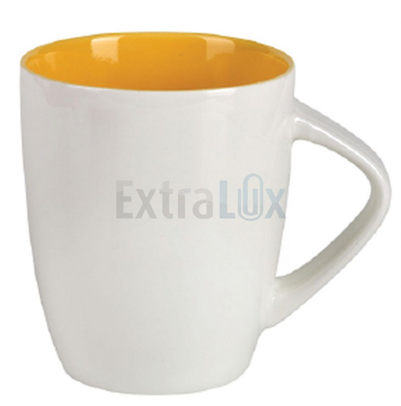 KERAMIČNA SKODELICA BELA Z BARVNO NOTRANJOSTJO