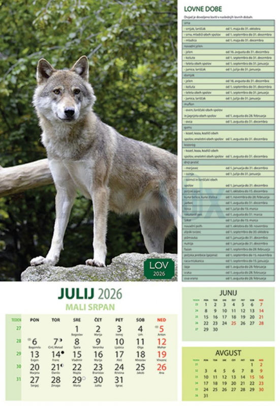 KOLEDAR LOV 2026