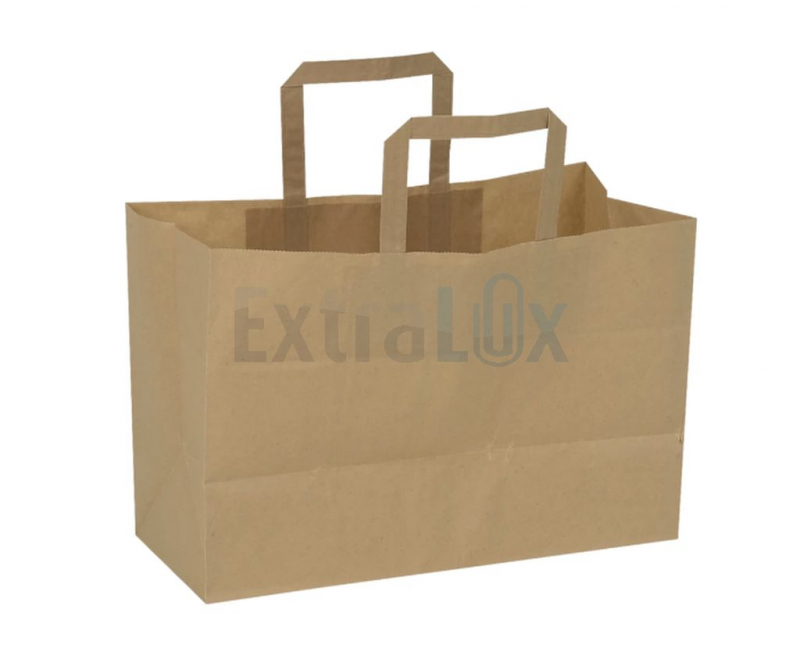 PAPIRNATA VREČKA Z DRŽALOM, NOSILNA, RJAVA, 21L, 250/1