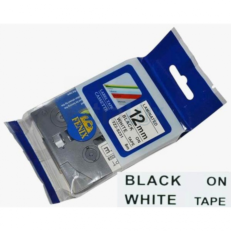 TRAK FENIX TZ-S231 12MMX8M ČRNA NA BELEM KOMPATIBILEN (TZES231)