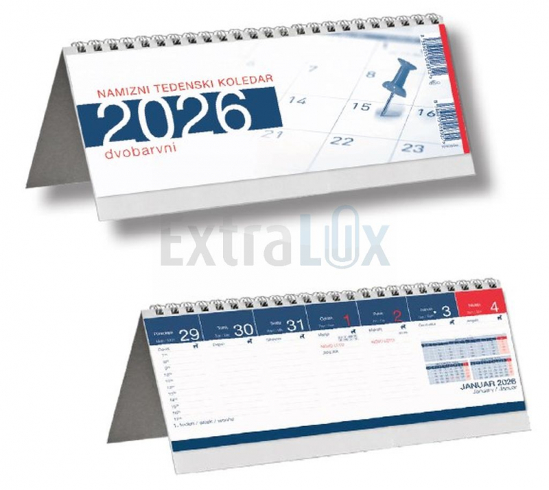 KOLEDAR NAMIZNI POKONČNI DVOBARVNI  2026