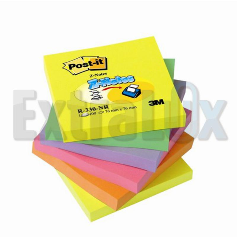 SAMOLEPILNI BLOK Z POST-IT 3M R-330NR RAINBOW 76X76MM MIX BARVE 100L