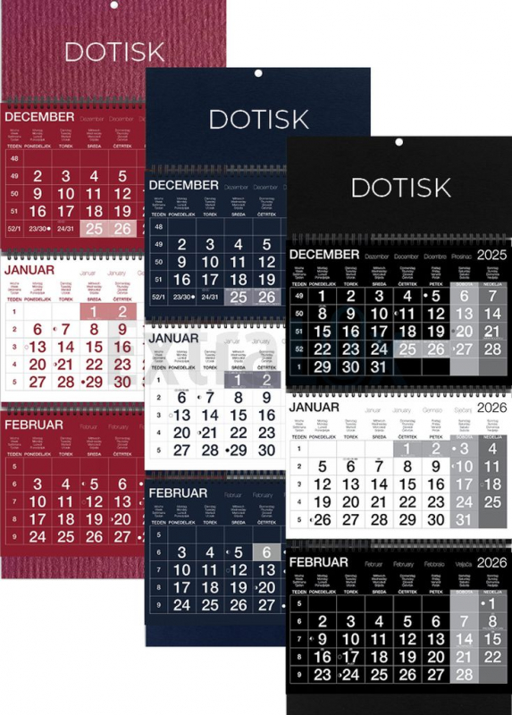 KOLEDAR TRIDELNI POSLOVNI ŠPIRALA  2026