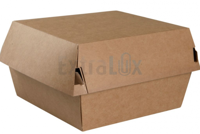 BURGER BOX M, PAPIR, RJAV, 12X12X8CM, 100/1