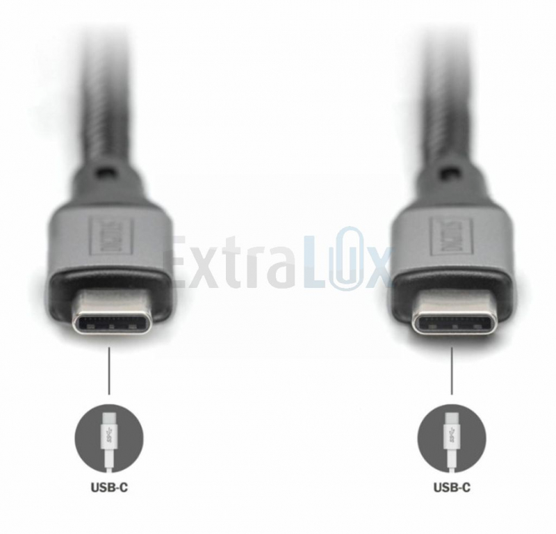KABEL USB 4,0 C-C 1M ČRN DIGITUS, 8K 60Hz 100W 3M, DB-300443-030-S ČRN (8519399)