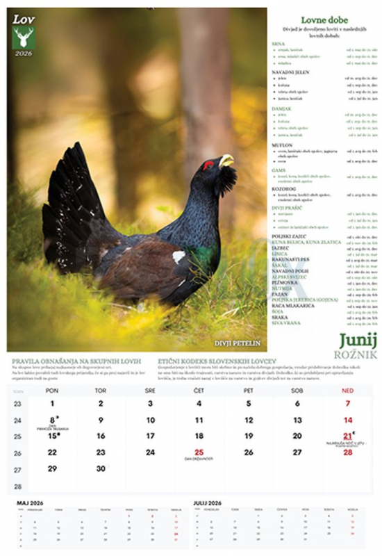 KOLEDAR LOV  2026