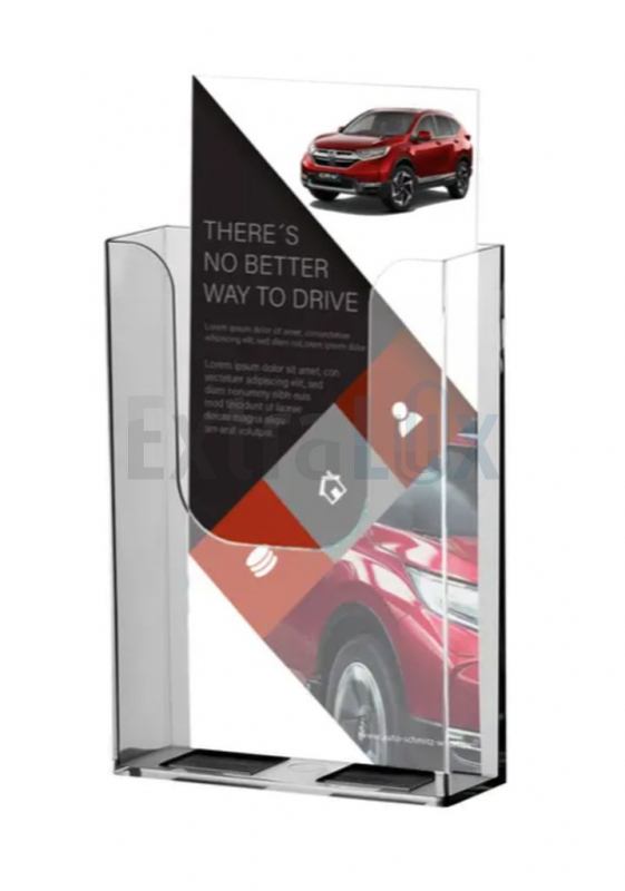 STOJALO STENSKO POKONČNO 21x9,9CM ZA KUVERTE DONAVA Z LUKNJAMA, PROZORNO