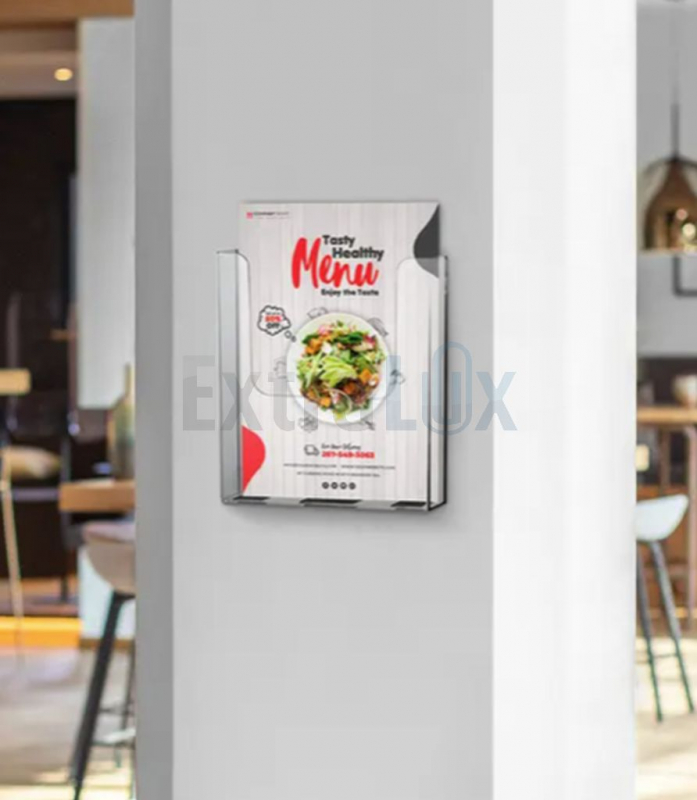 STOJALO STENSKO POKONČNO 21x9,9CM ZA KUVERTE DONAVA Z LUKNJAMA, PROZORNO