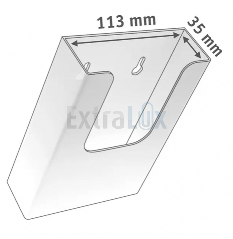 STOJALO STENSKO POKONČNO 21x9,9CM ZA KUVERTE DONAVA Z LUKNJAMA, PROZORNO
