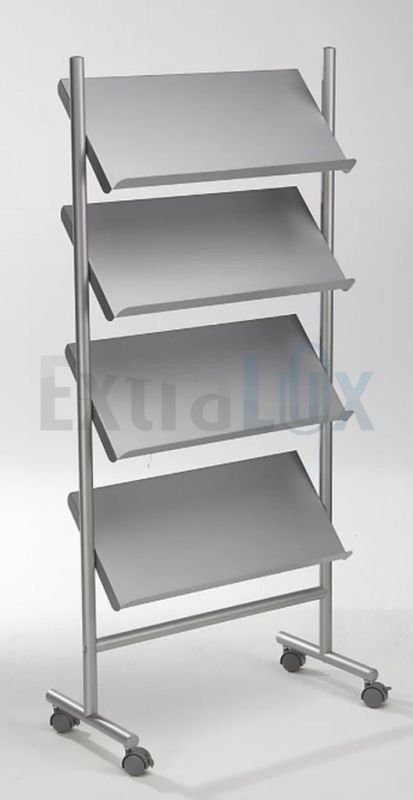 STOJALO PROSPEKTNO ZA 12X A4, NA KOLEŠČKIH Z ZAVORO