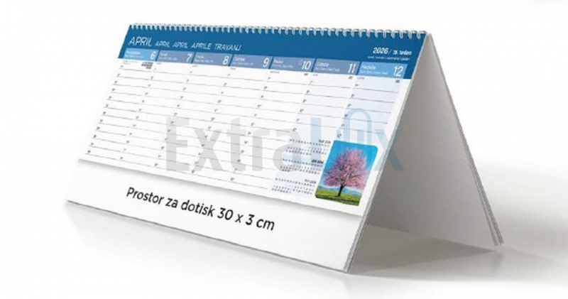 KOLEDAR NAMIZNI POKONČNI S SLIKO  MODER 2026