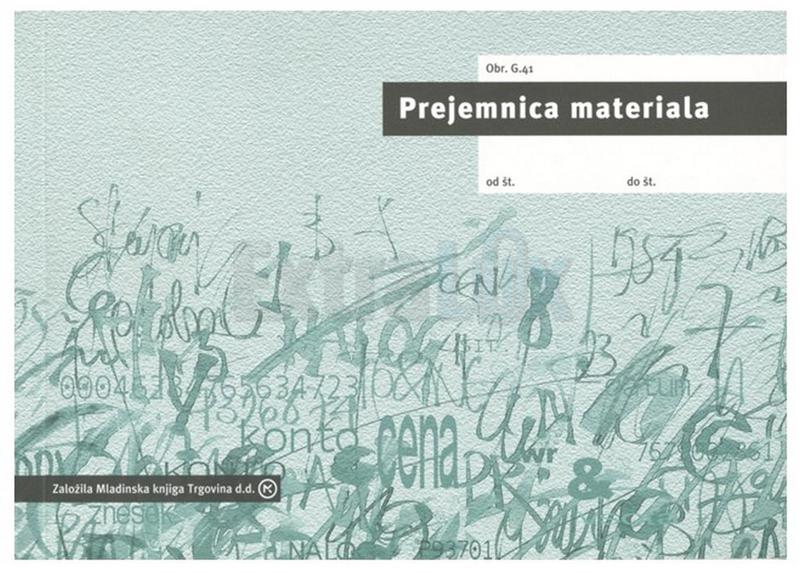 OBRAZEC G.41 PREJEMNICA MATERIALA A5 KOPIRNA (6,41)