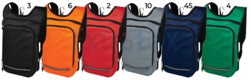 ŠPORTNI NAHRBTNIK IZ RPET MAT., VODOODBOJNI, 2 PRED. Z ZADRGO, ODSEVNI TRAK