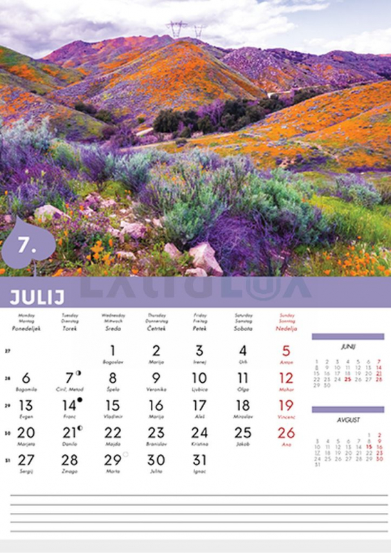 KOLEDAR NARAVA  2026